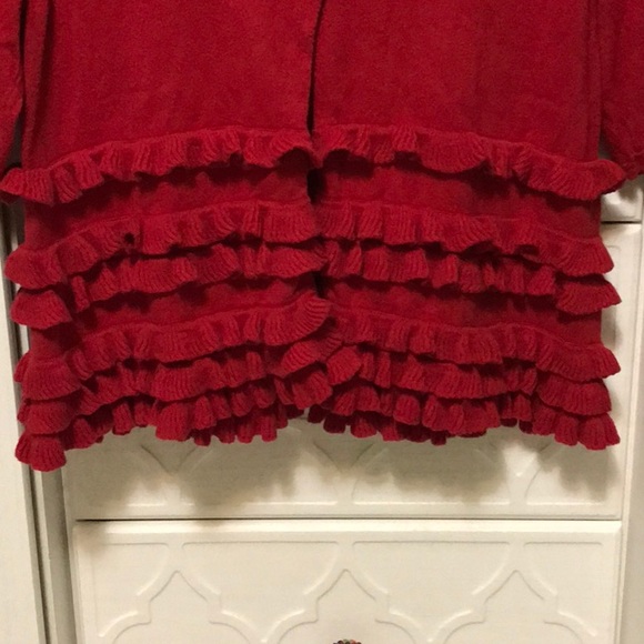 red shrug cardigan sweater crystal buttons small! - Picture 4 of 5